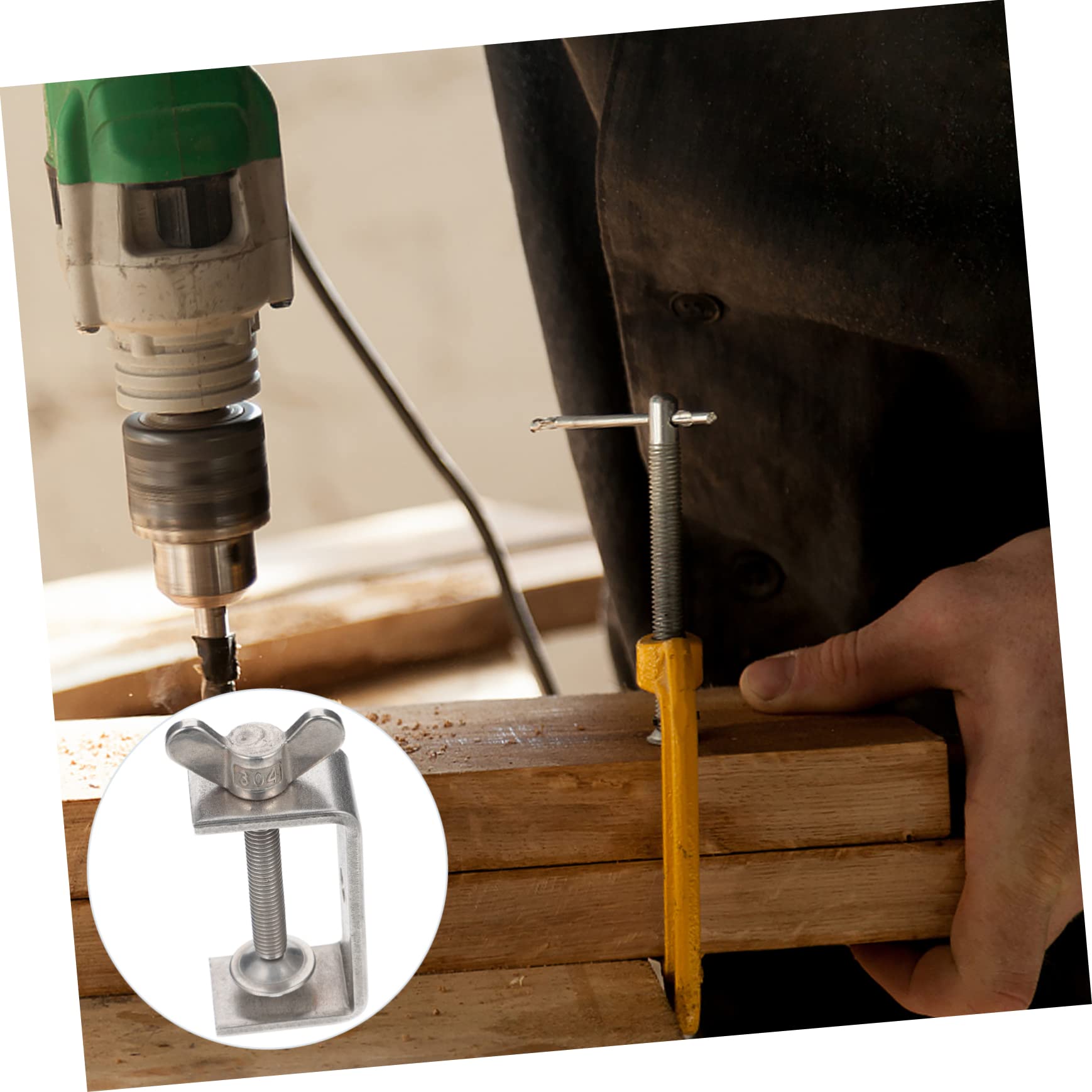 BUTIFULSIC Tiger Clip c Clip Cord Spanner Table Clamp Hand Automotive Tools Tyre Lock Brackets Canopy Clamps Screws Multi Functional Adapter f Jigs Building Tiger Clamp Silver Stainless Steel