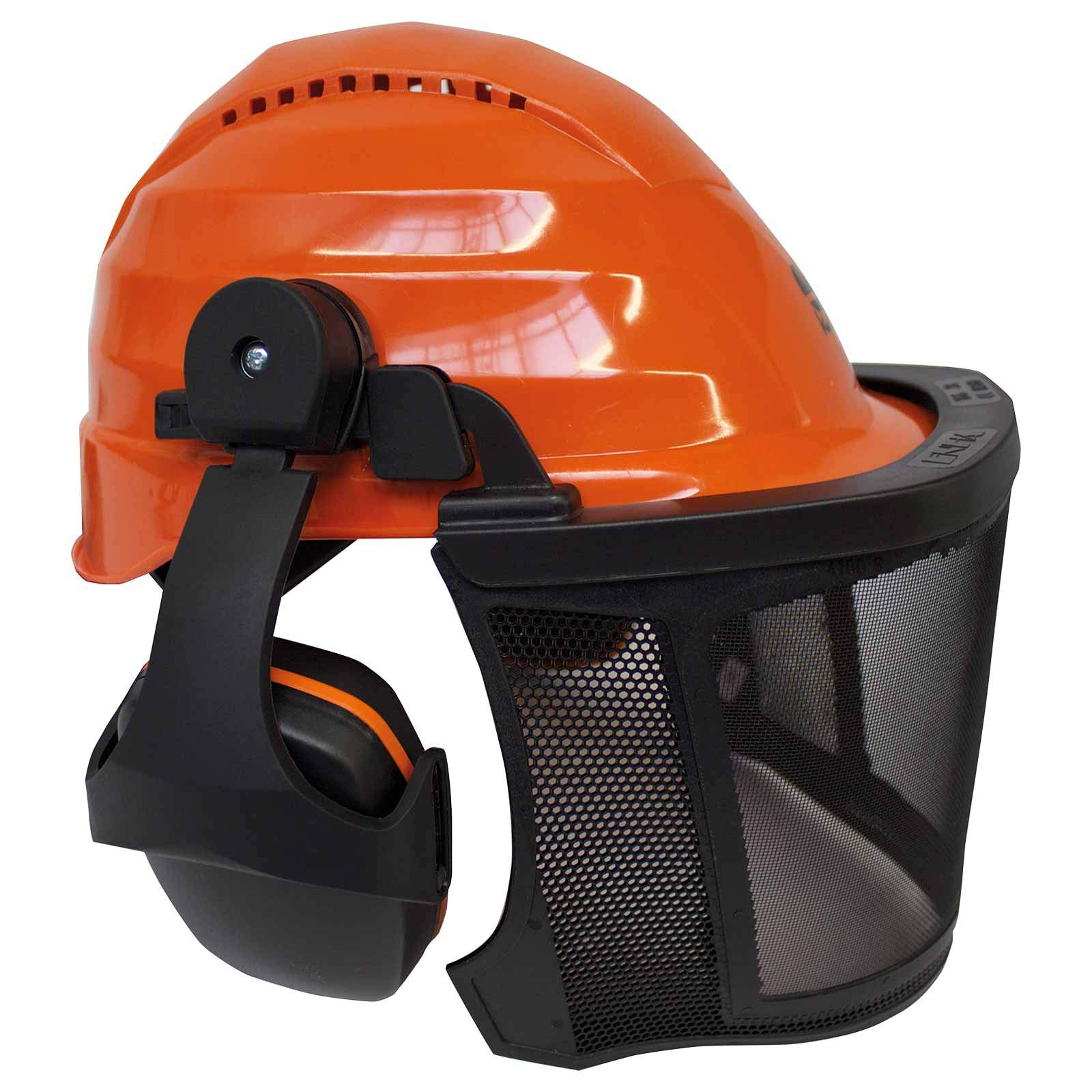 ENHA Forstschutzhelm Rockmann 2704 FWD KFW-Sandard Forsthelm, Forstkombination, Schutzhelm, Metallvisier, Gehörschutz