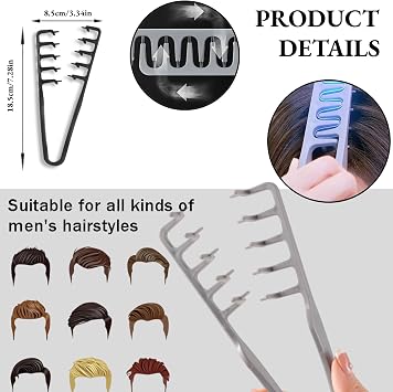 2Pcs Texture Comb Thick Wide-Tooth Hair Comb and Volumizing Hair combs, Hair Styling Texture Combs suitable for Men and Women Fringe Divider and Bangs Beauty tool