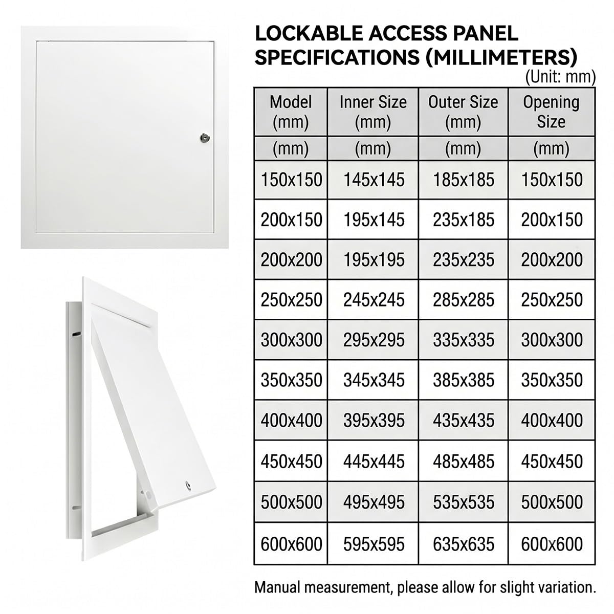 Puerta de Registro de Aluminio para Pladur - Cierre Mecánico con Destornillador | Trampilla de Inspección de Metal para Pared, Techo, Fontanería, Cables y Acceso Técnico(Gris,450 x600 mm)