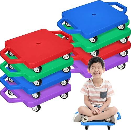 Miniatura 16 de 8 piezas de patinete deportivo para niños, patinete de plástico con ruedas de plástico que no dañan la educación física para el hogar