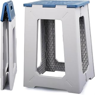 ProTraveser Bathroom Foot Rest Stool, Foldable Waterproof Plastic Step Stool, Non-Slip Compact Stool for Shower, Holds Up to 330 lbs, 17.7 inches