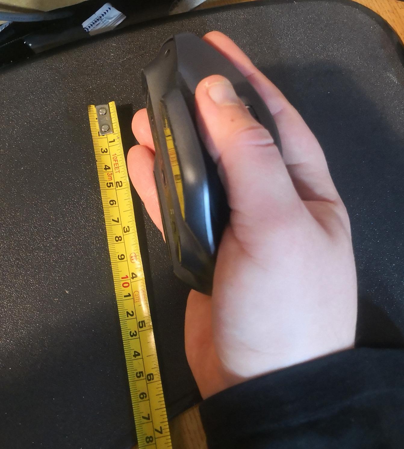 Side view of Logitech MX Master 2S mouse showing USB-C charging port