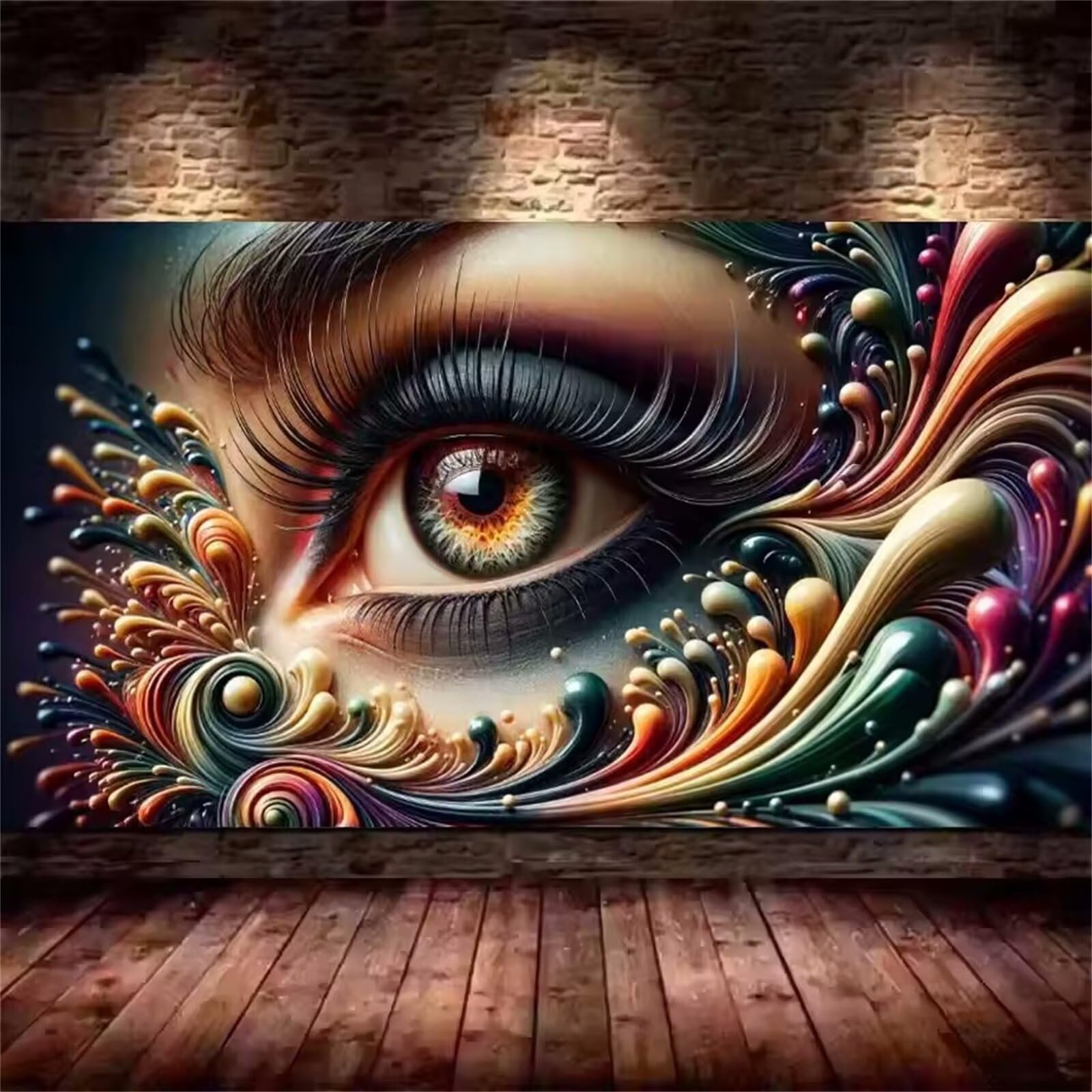 Muaor 5D DIY Diamond Painting Œil 50x110cm Flots Diamond Painting Adulte,Foret Carré Broderie Peinture Diamant Kit Adulte Grand Format,XXL Grand Format Décor à La Maison