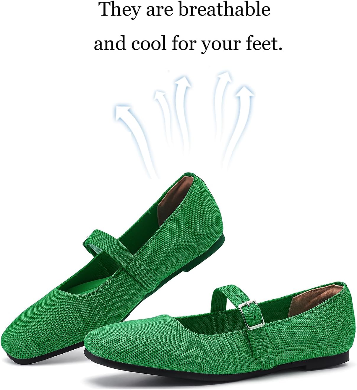 Mary Jane Women Flat Square Toe Ballet Flats Women Comfortable for Dressy Ankle Strap Casual Slip On Work Shoes Washable - Image 3