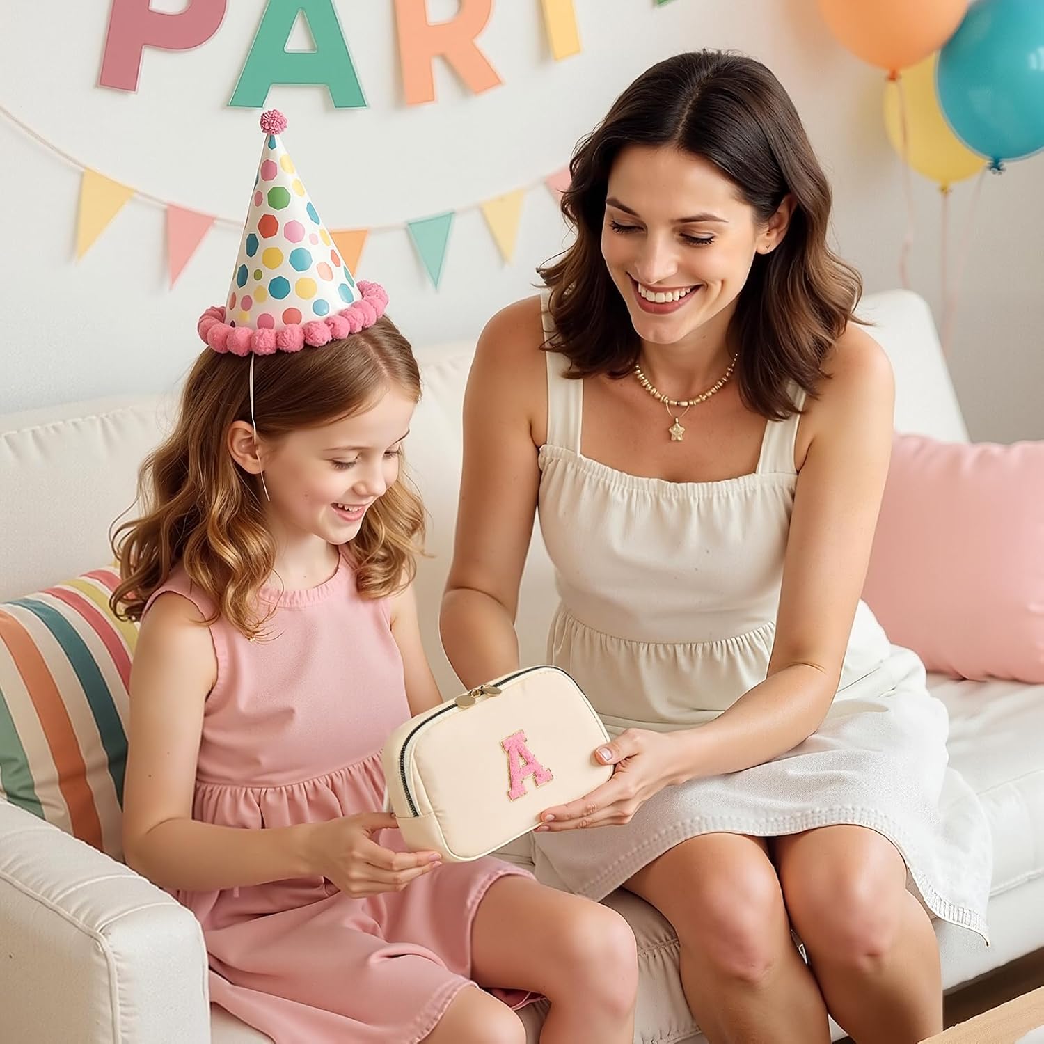 mibasies Initial Fanny Pack for Girls, Birthday Gifts for 4 5 6 7 8 9 10 11 12 13 Teen Girl - Cute Personalized Trend Stuff - Cream K - Image 3