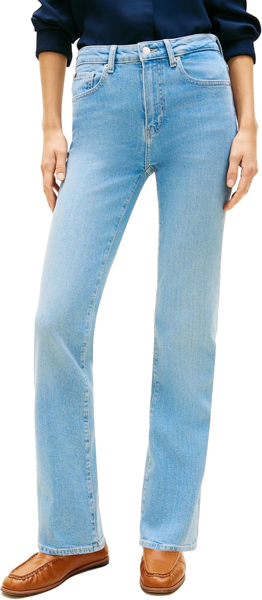 Vaqueros bootcut de tiro medio para mujer con elástico