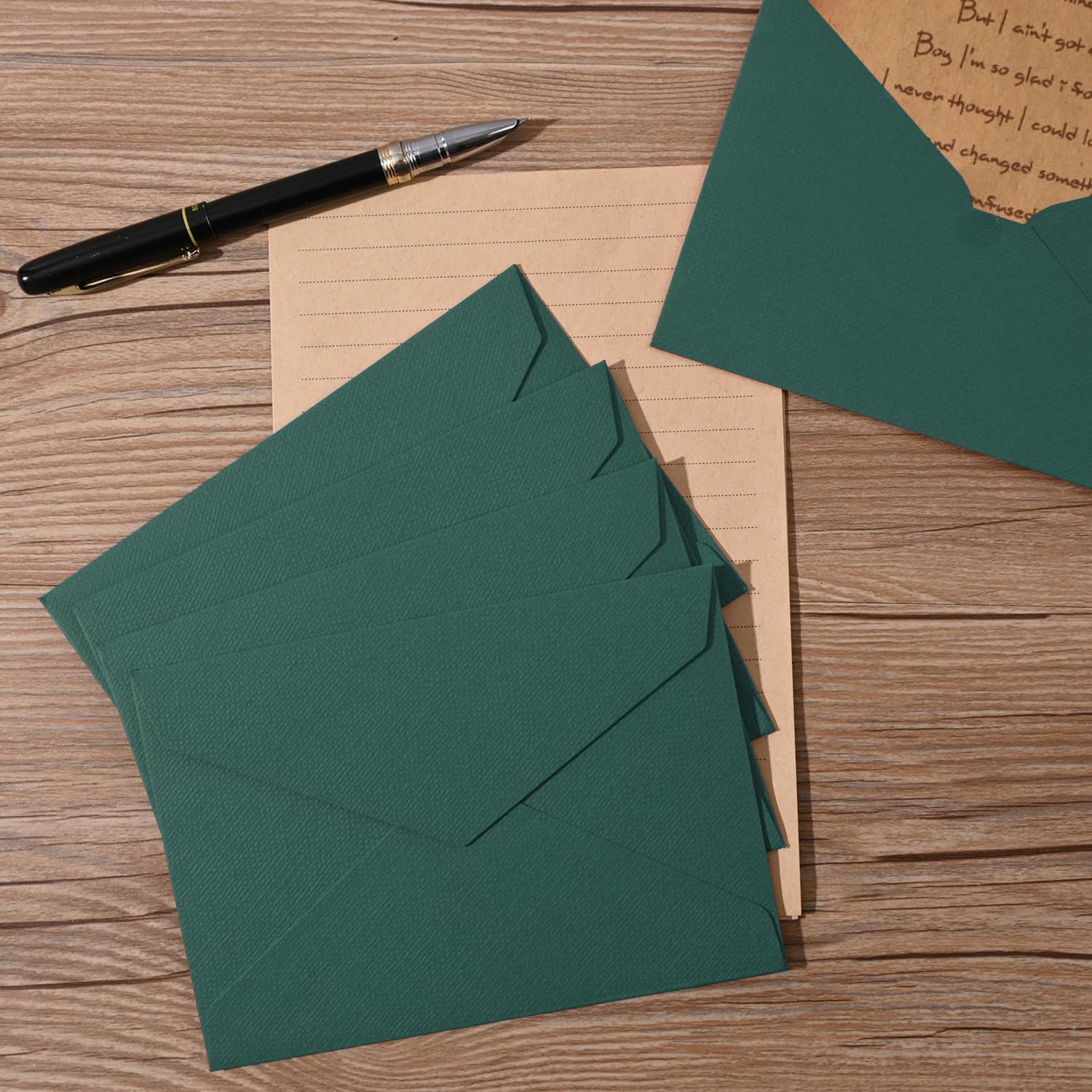 Set Vintage Carta da Lettere con Buste, 12 Buste Lino, 12 Adesivi Sigilli Cera, 24 Carte Kraft per Matrimonio