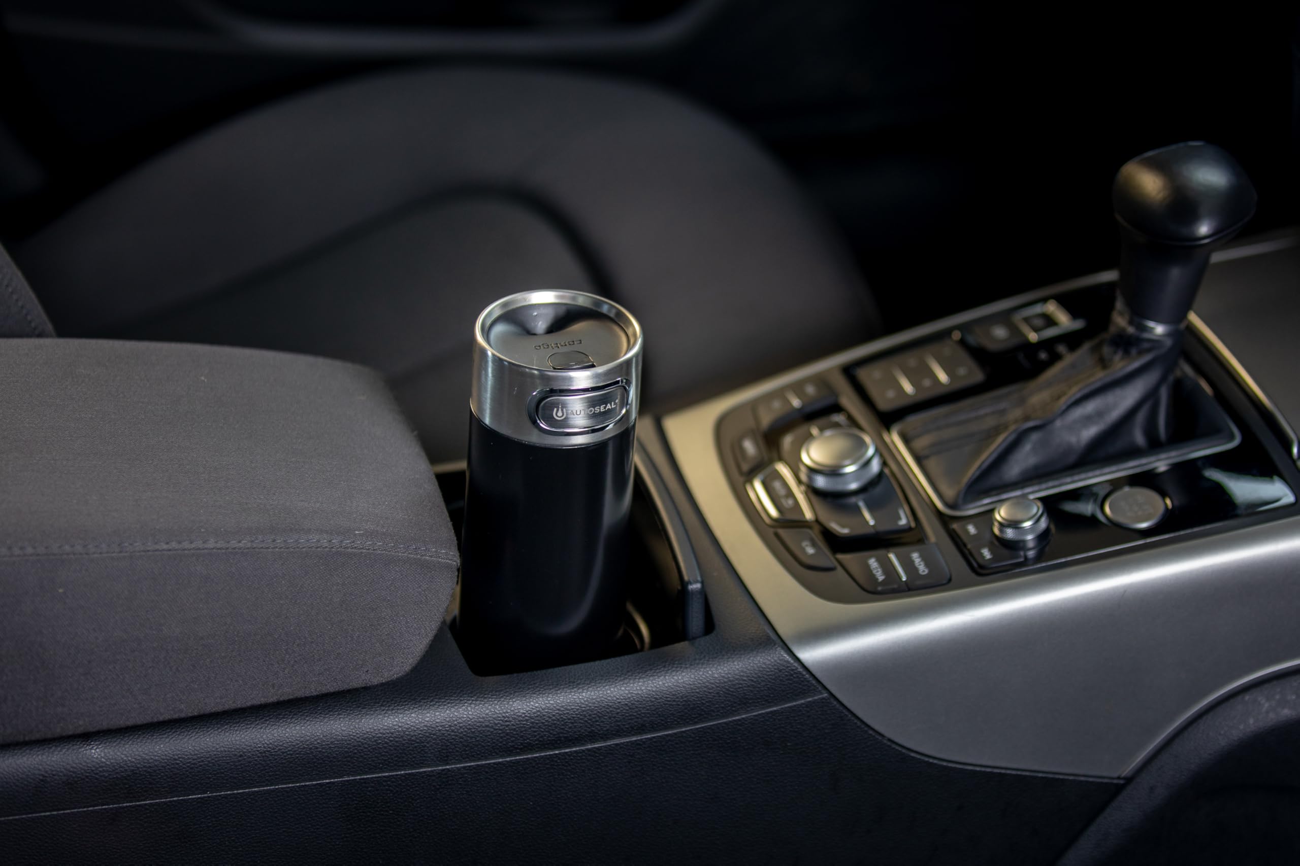 Contigo Thermobecher Luxe Autoseal mit Gravur - Namen Edelstahl Isolierbecher, Reisebecher, Kaffeebecher to Go, auslaufsicher, Easy-Clean-Deckel BPA-frei (Licorice)