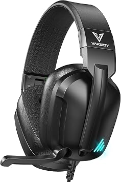 Vakedy Gaming Headset for PS5, PC, PS4, Xbox Series X, Switch, Wired Over Ear Headphones with Noise Cancelling Mic, Stereo Sound, Folding Design, 3.5mm Audio JackBlack