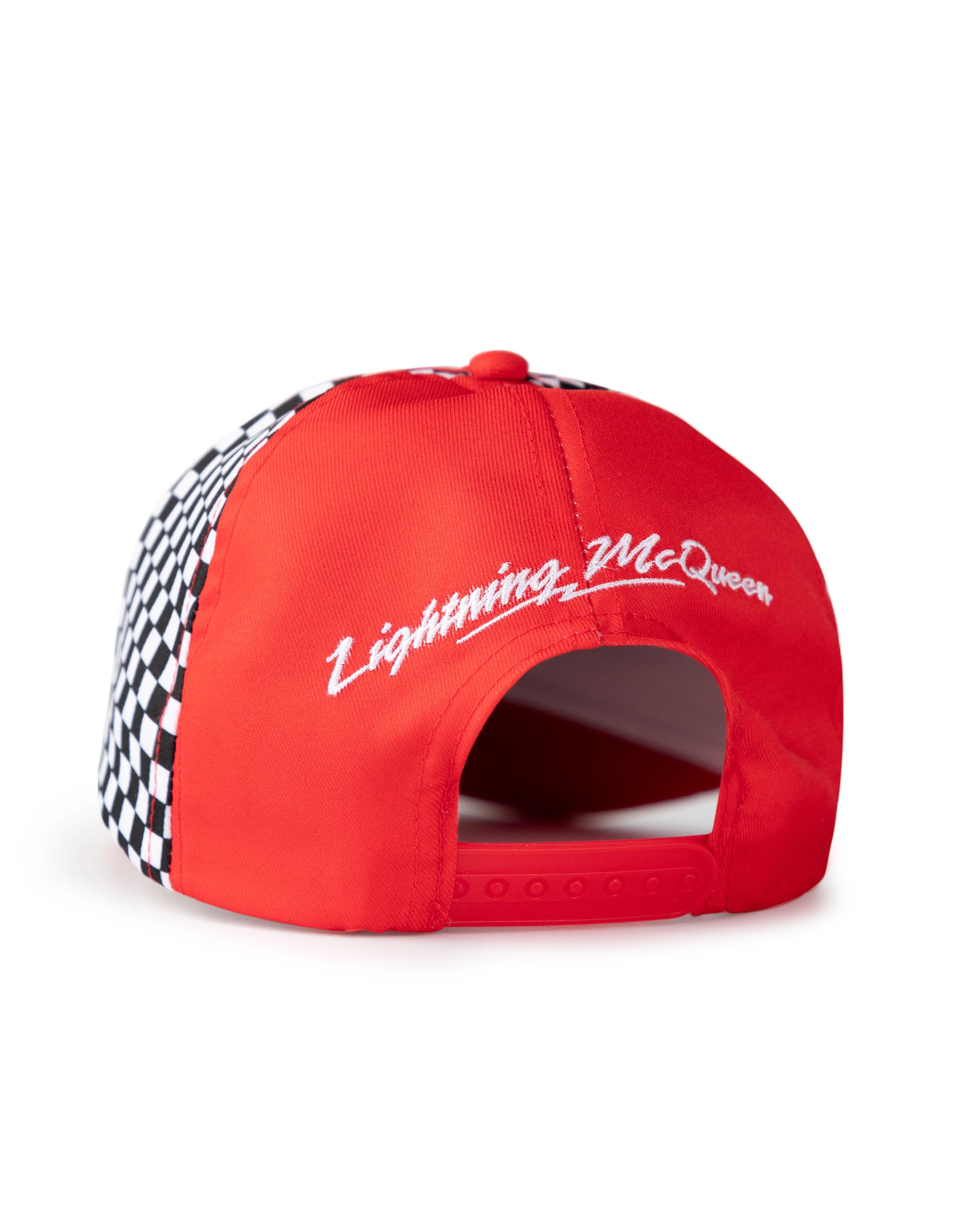 Disney Cars Lightning McQueen Kids Red Adjustable Curved Peak Cap | Letnia czapka chroniąca przed słońcem dla chłopców | '95 Rust-eze czapka w kratkę, Czerwony, Rozmiar uniwersalny