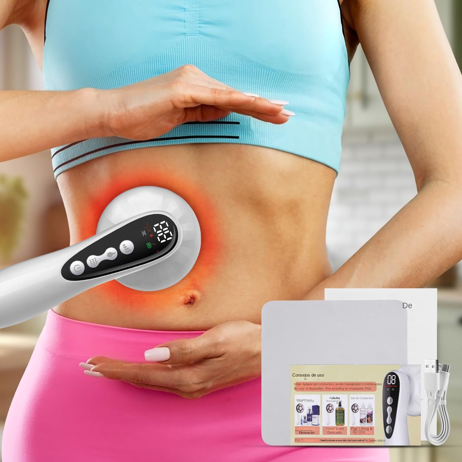 Aparato de masaje anticelulítico Herramienta de masaje eléctrica ligera de | Masajeador Anticelulítico Recargable Manual Eléctrico para hombres mujeres jóvenes abdomen piernas