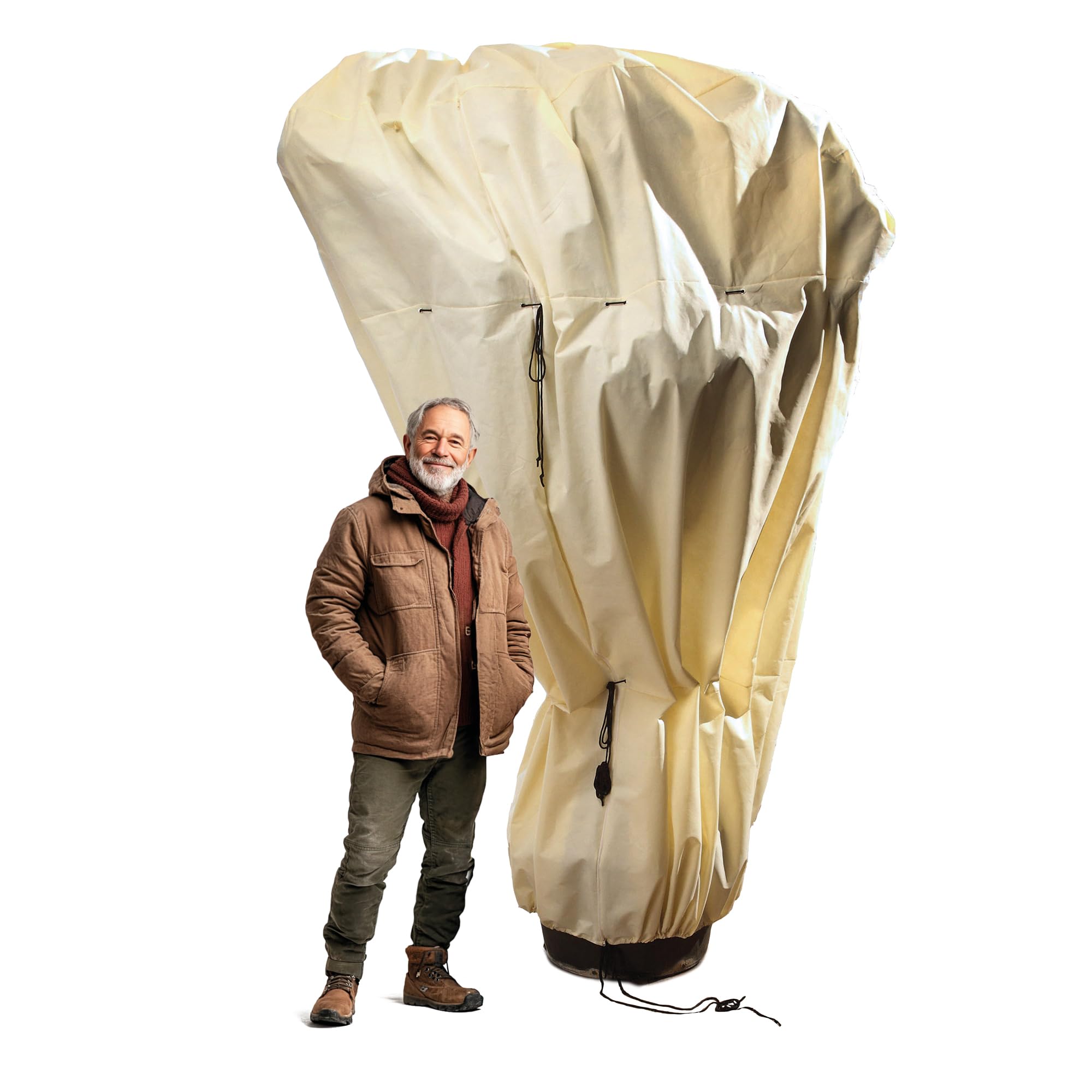 Bio Green Ochrona zimowa worek na rośliny doniczkowe, beżowy, super mocny, Mammut 360 x 250 cm