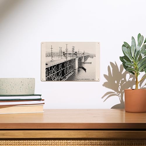 Miniatura 2 de Lantern Press Letrero de madera de 6 x 9 pulgadas, listo para colgar, decoración de pared, Ballard, Seattle, WA, puente Ballard