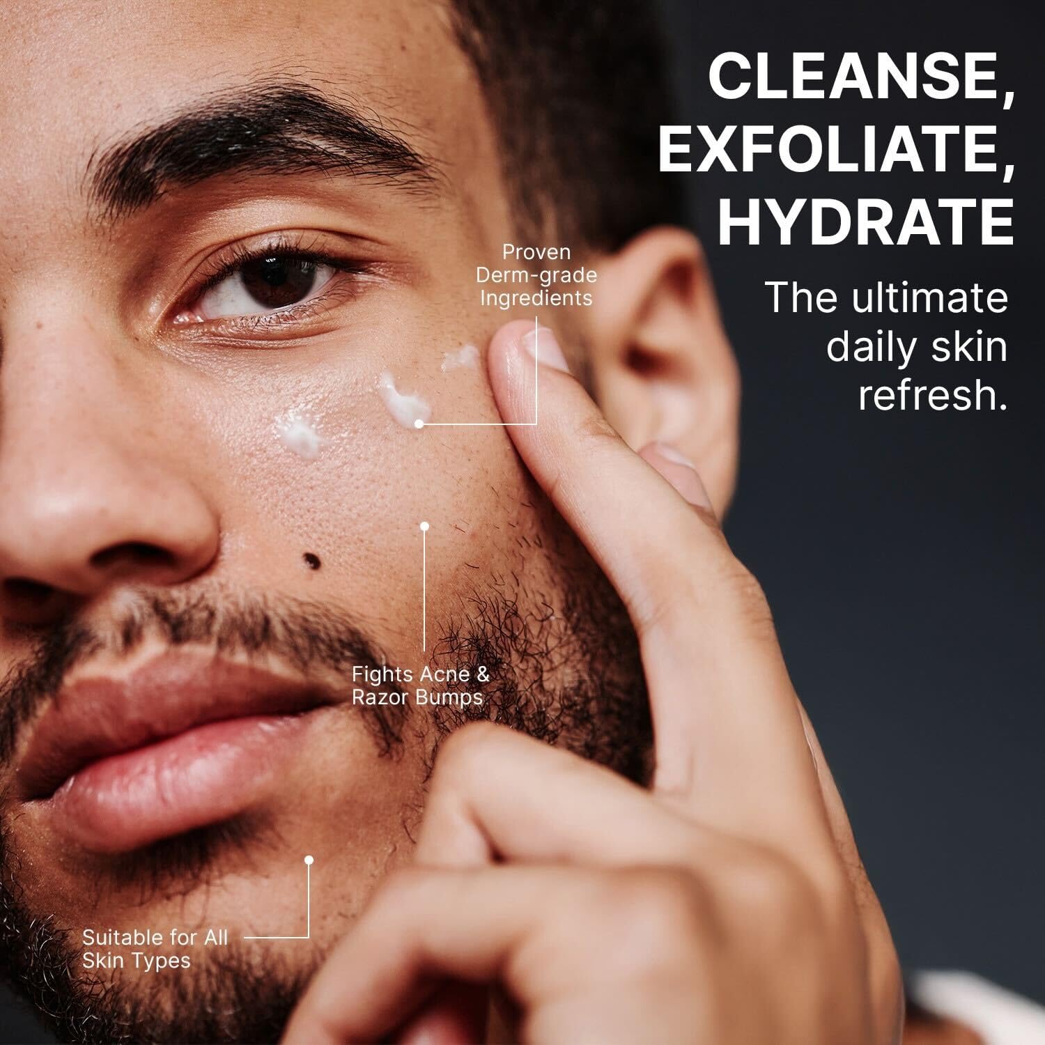 MAXXED Men's Skincare Set - Travel Skincare Set with Under Eye Cream, Charcoal Face Wash, Jojoba Face Scrub and Vitamin C Moisturizer - 4 in 1 Men's Skin Care Kit for Hydration and Pore Cleansing - Image 5