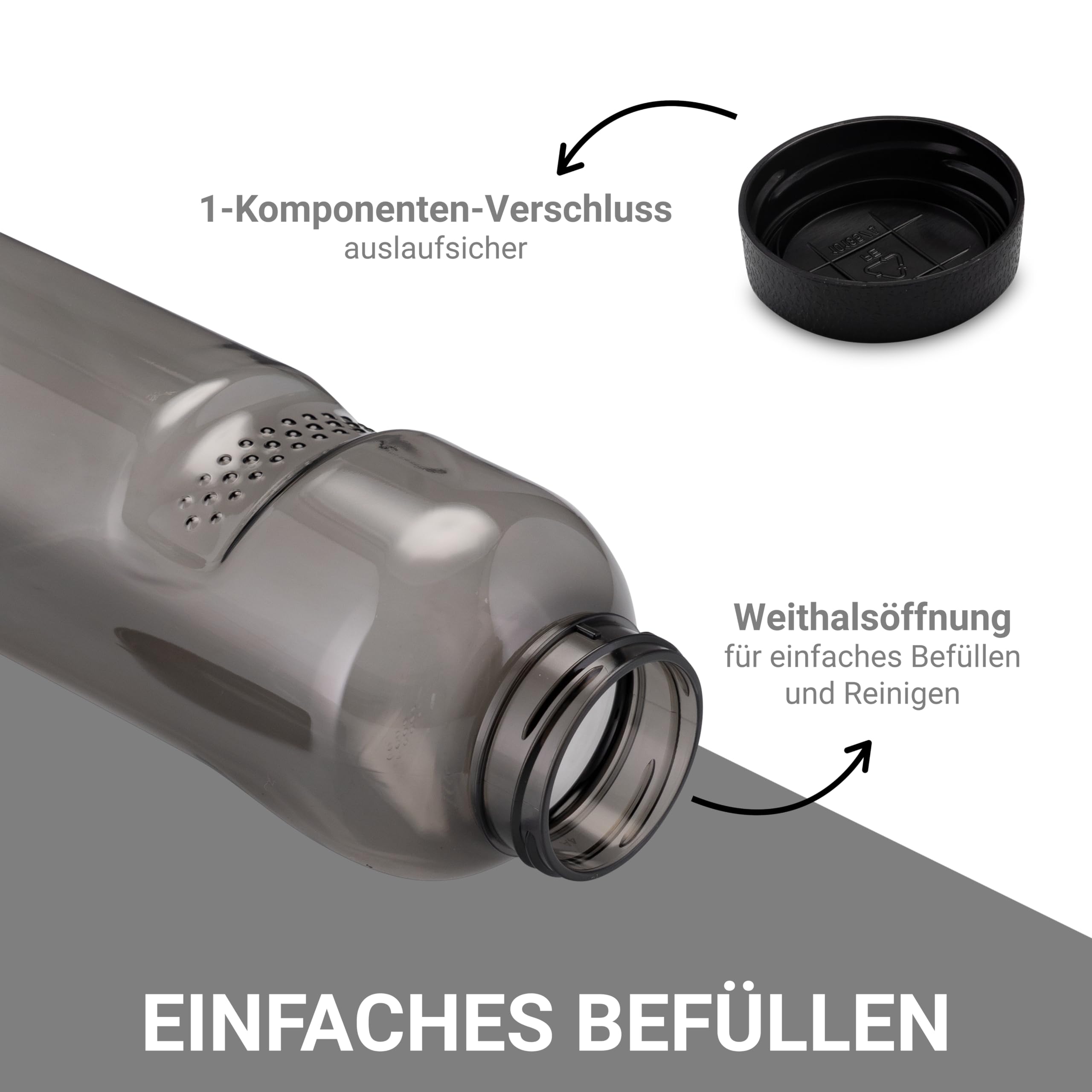 Instick Gourde Sans BPA En Tritan Kavodrink Avec Bouchon Anti-fuite Capacité 1 L