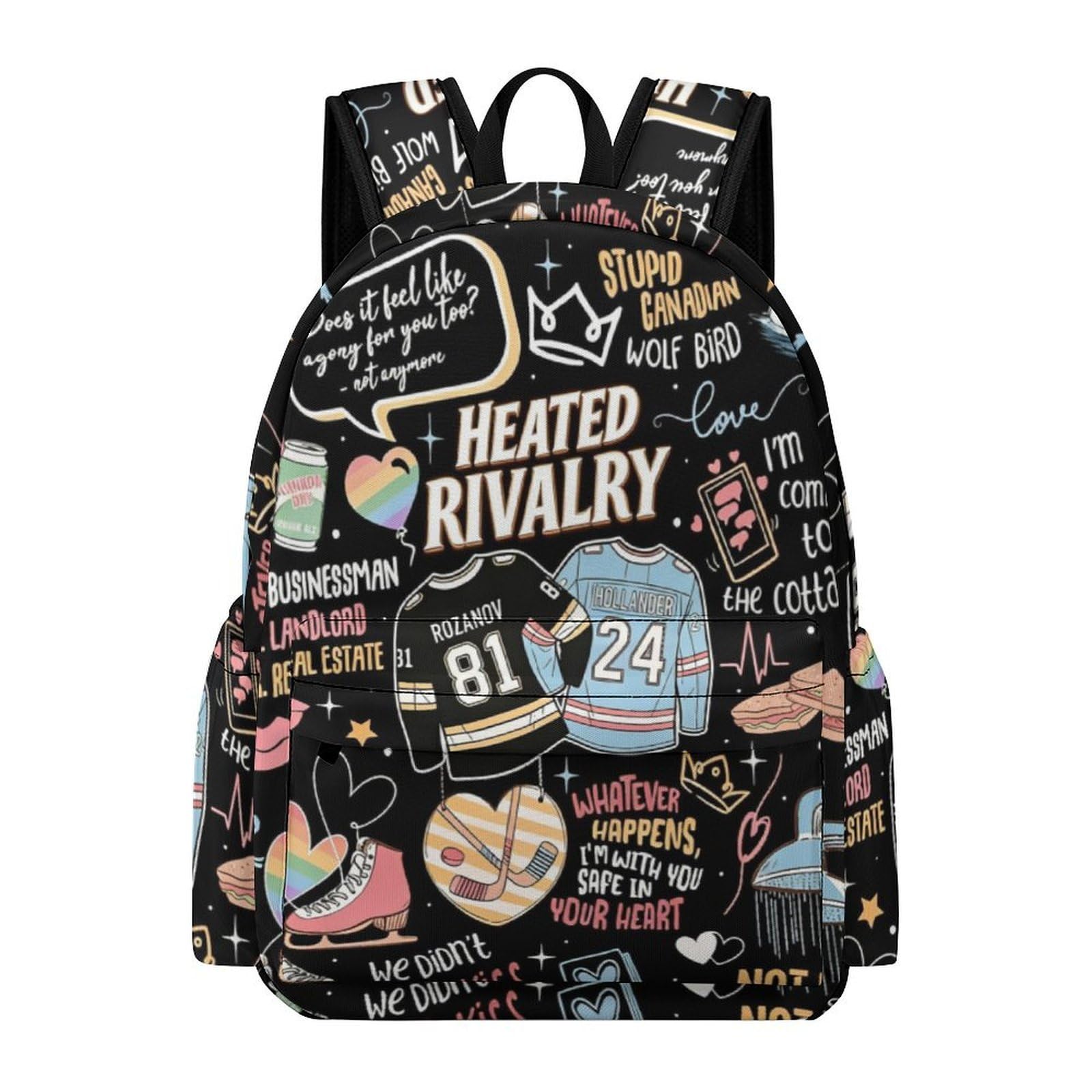 Heated Rivalry Backpack Large Capacity Travel Backpack, Durable Casual Daypack for Fans