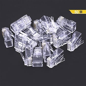 Amazon.co.jp: VCE 貫通式 RJ45コネクタ+保護カバー CAT6、CAT5E、CAT5