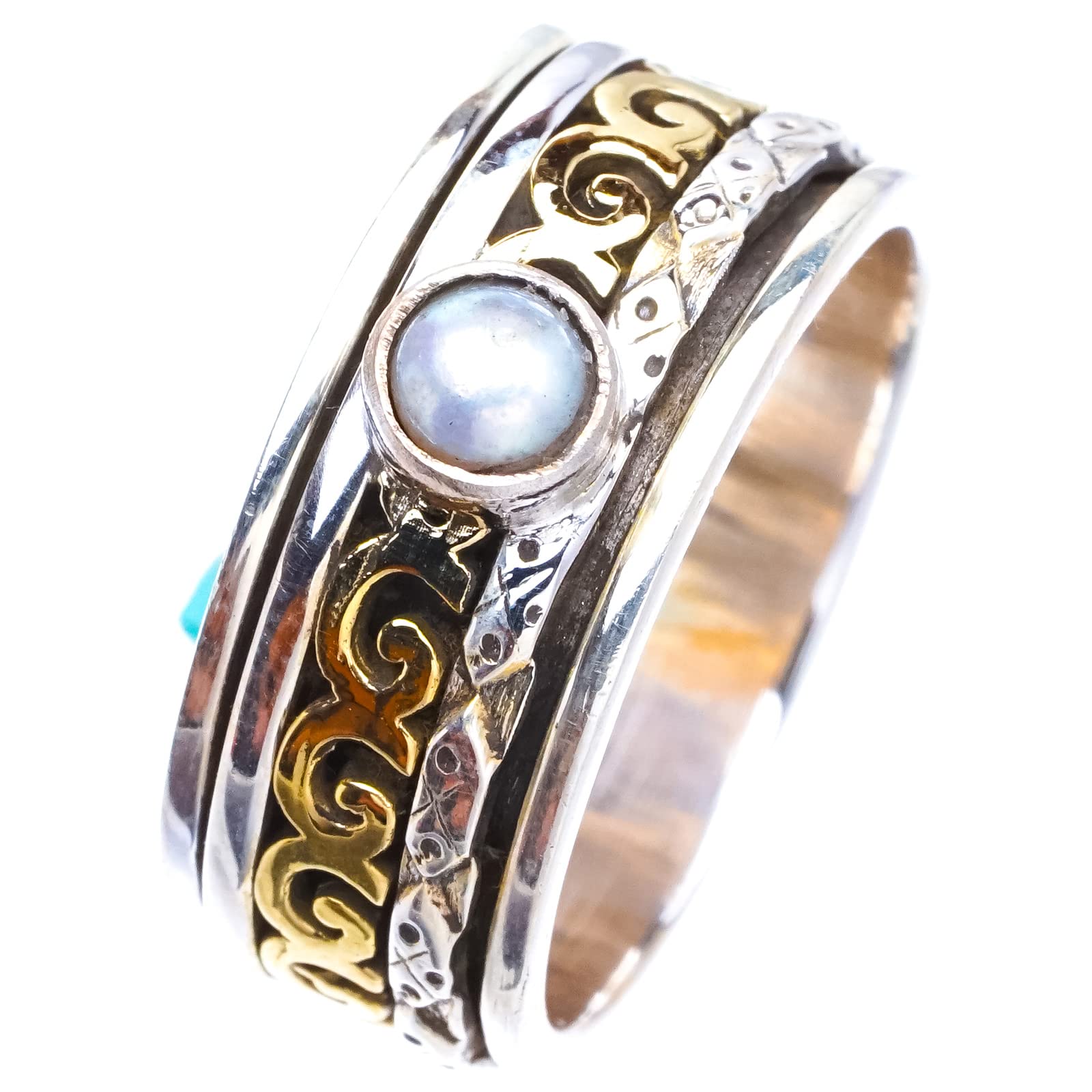 Bague en argent 925 martelé avec perle de rivière naturelle StarGems