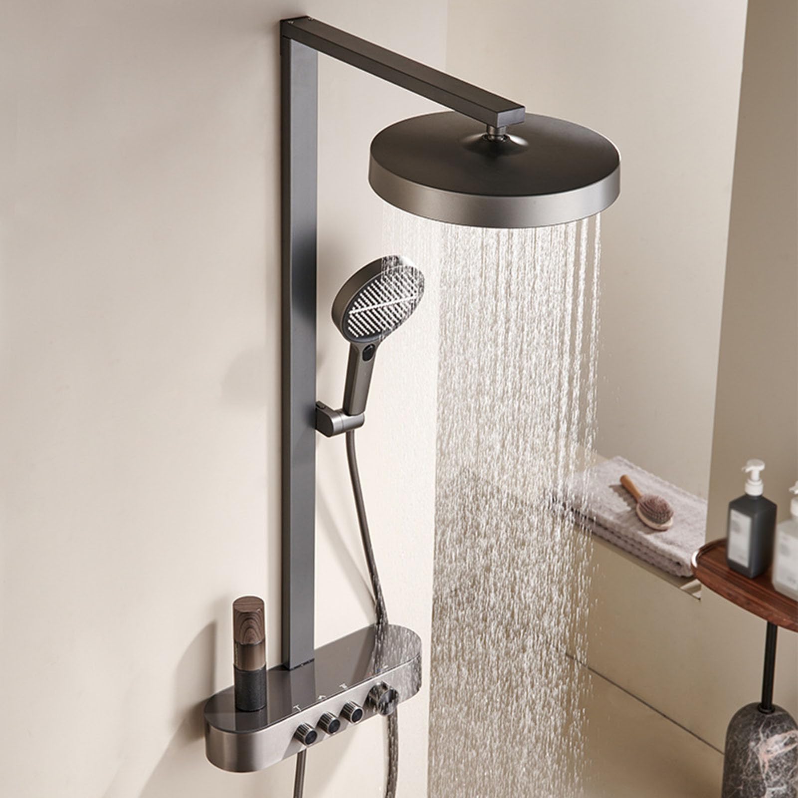 columna de ducha exterior para pared Interruptor de Perilla gris Pistola
