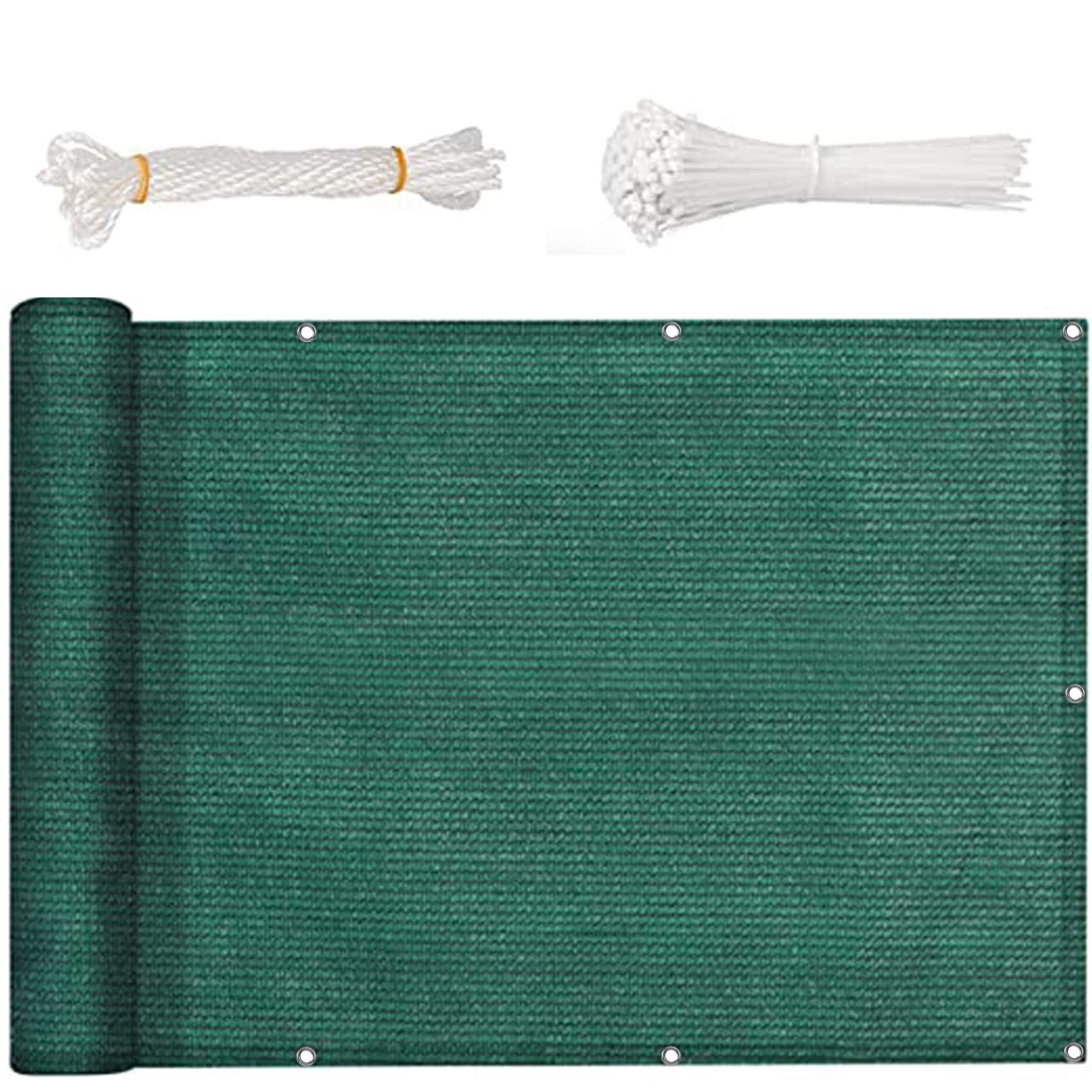 Toile de confidentialité en HDPE 220 g/m² robuste et durable vert foncé pour extérieur