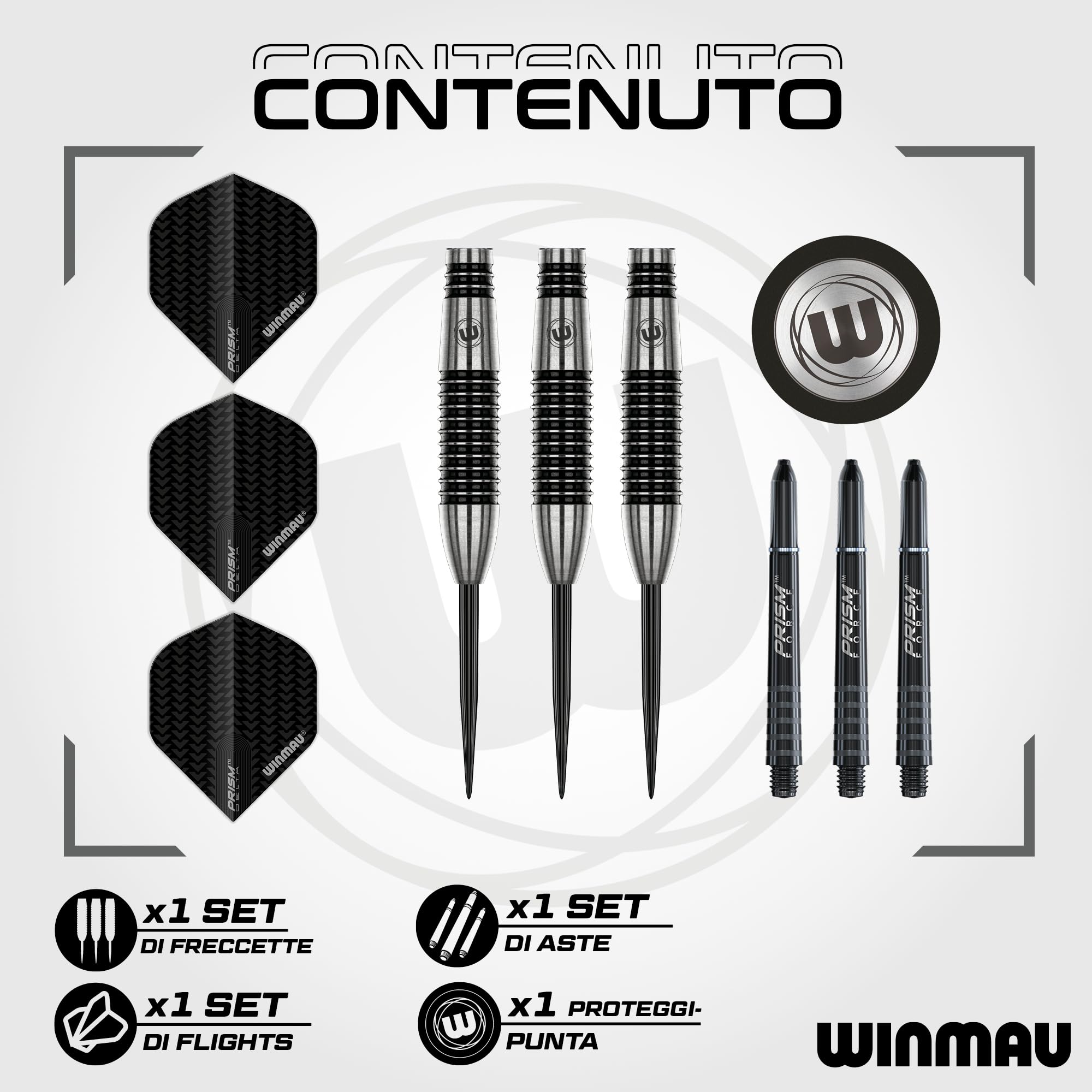 WINMAU Blackout 90% Tu - Set di freccette in acciaio, diversi modelli