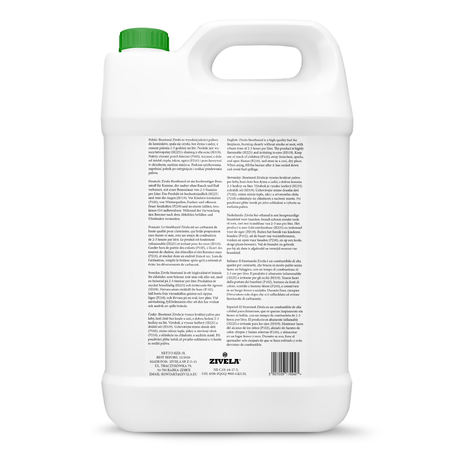 Bioetanolo 96,6% 15 l, profumo di alcool biologico, 96,6% 3 x 5 l, bioetanolo per camino, caminetto, camino a bioetanolo, profumo forestale, combustione pulita, senza fumo, fiamma vivida e stabile