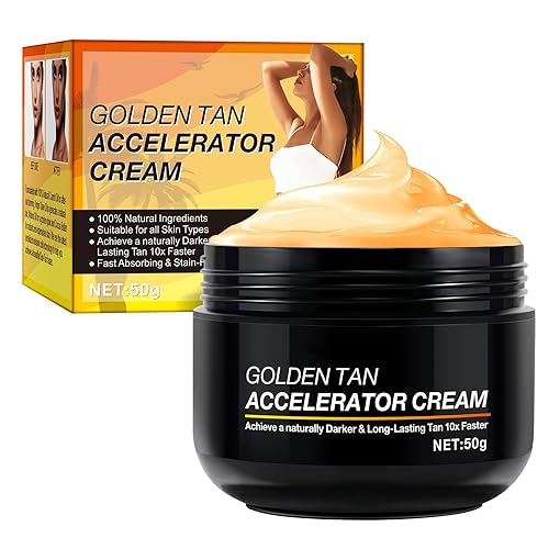 Gel bronceador, 1.76 oz de crema aceleradora de bronceado, crema de larga duración, eficaz en camas solares y crema de bronceado rápido al aire