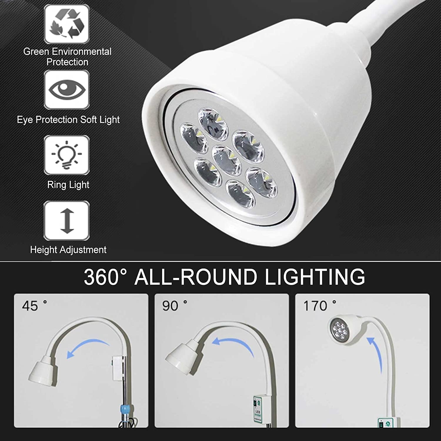 Lampe d'examen Chirurgical à LED Lampe d'examen médical Lampe de Type Support de Sol Lampe pour Animaux de Compagnie Lampe chirurgicale Lampe d'examen gynécologique