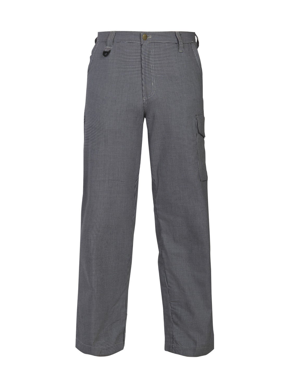 Pantalon pour femmes taille C50 motif Pépita classique noir et blanc coupe droite 647504