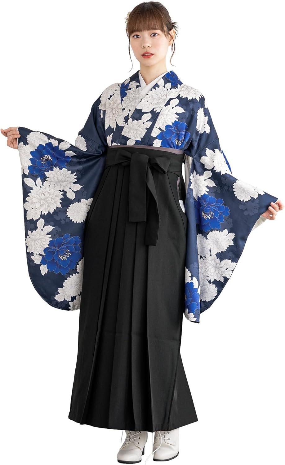 SOUBIEN] ソウビエン 袴 4点 セット (二尺袖着物/袴/長襦袢/下帯