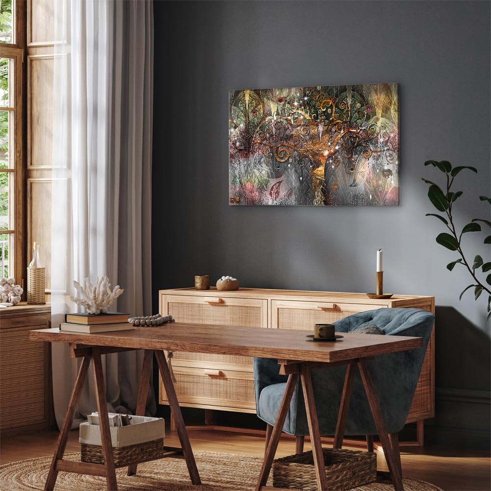 murando Quadro Gustav Klimt 120x80 cm 1 Pezzo Stampa su Tela XXL Quadri Moderni Murale Moderno Grafica Decorazioni da Parete Pittura Immagini Albero Della Vita Riproduzione Famosi l-A-0008-b-b