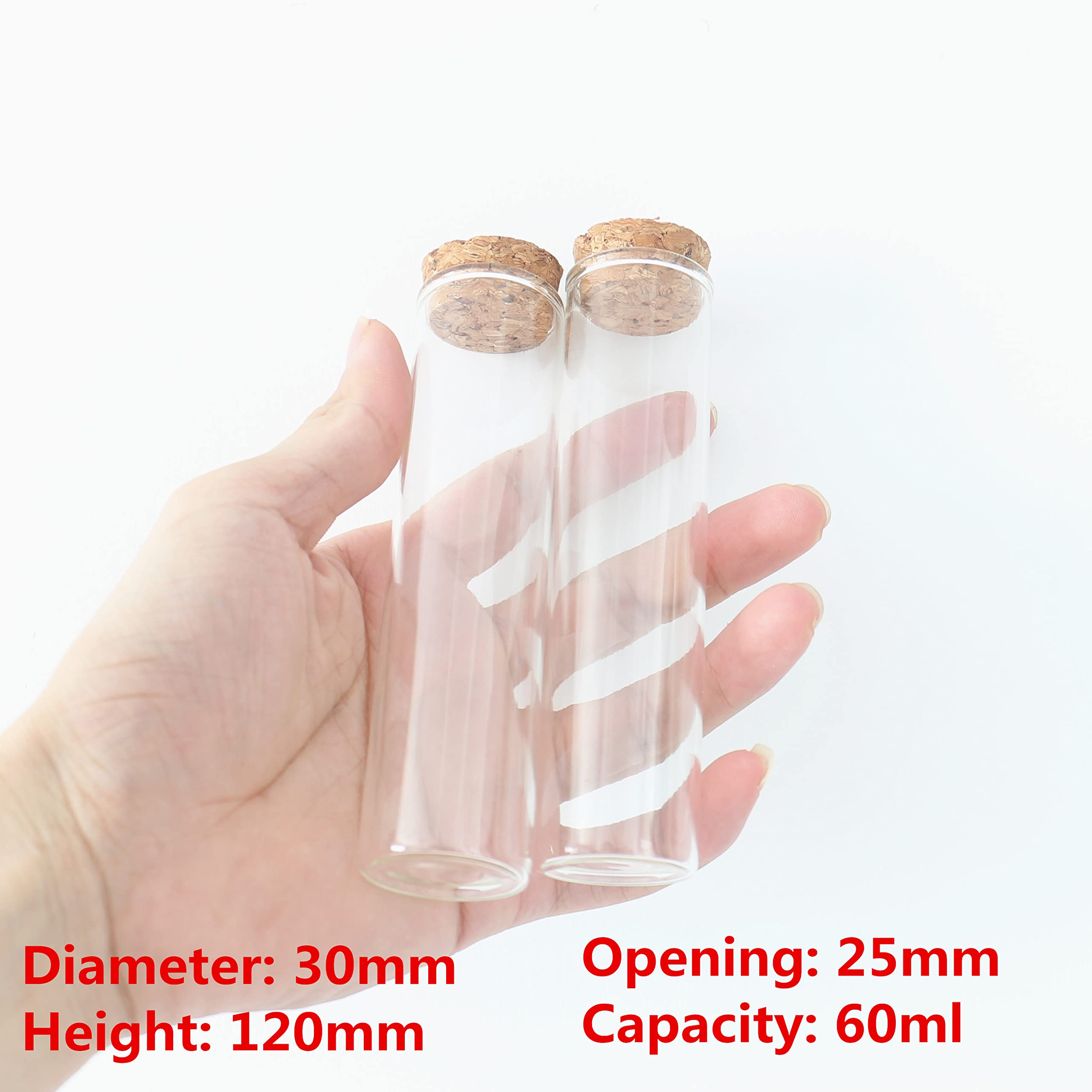 SYLALE 24 pièces/lot 25 * 30 * 120mm 60ml Petite Bouteille en Verre dragées bocaux en Verre Stockage épicé Vide récipient en Verre flacons de Tube à essai
