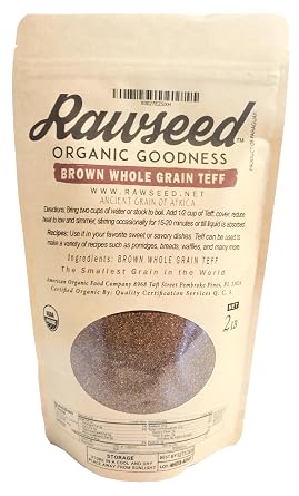 Rawseed Organic Brown Whole Grain African Teff Rawseed Organic Brown Whole Grain African Teff 2 Lbs 1 Pack