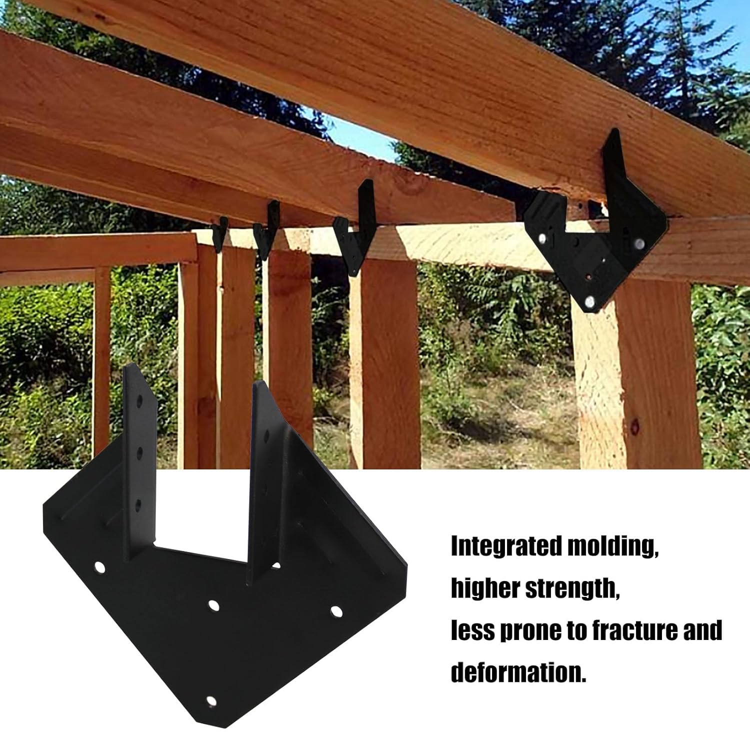 CNQLIS Hurricane Ties for Rafter, 10 Pack 13-Gauge (Thickness 2.2mm) Hurricane Straps, Heavy Duty Galvanized Rafter Hanger Brackets, for Roof Joist Hangers Black