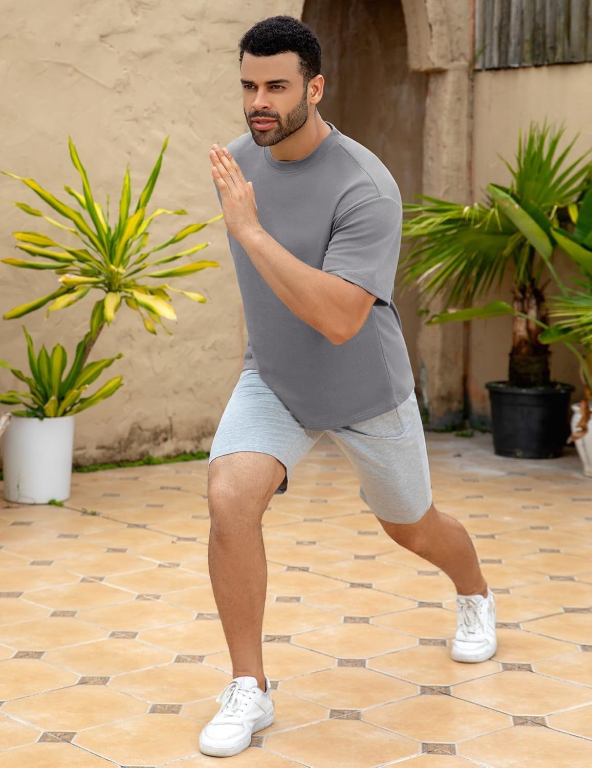 Mens Oversize Short Sleeve T-Shirts Loose Fit Solid Color Lightweight Tee Shirt Athletic Dry Fit Top - Image 6