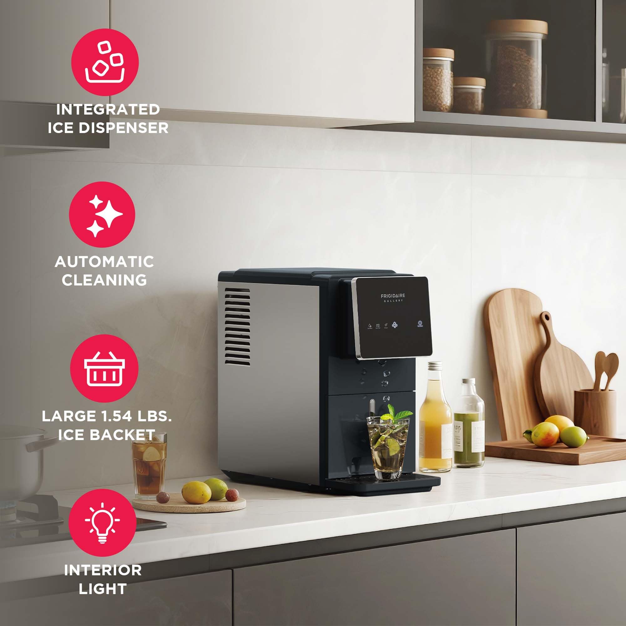 FRIGIDAIRE Touchscreen Nugget Ice Maker, Countertop Ice Machine, Sonic Ice Maker with 33 lbs. Capacity, Slate on Fridge.com