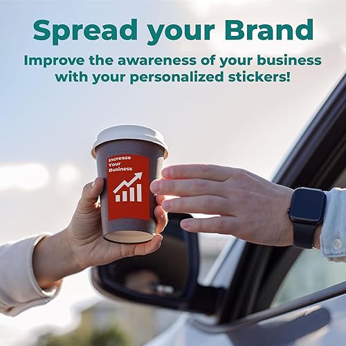 Miniatura 5 de EGD Etiquetas adhesivas de vinilo personalizadas (paquete de 120), nombre de texto, imagen, foto, ideal para startups, restaurantes de entrega,