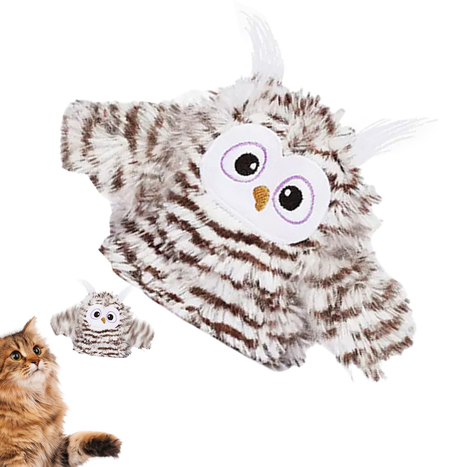 Teaser interactivo para gato en forma de pájaro con alas batientes ideal para juego en el salón