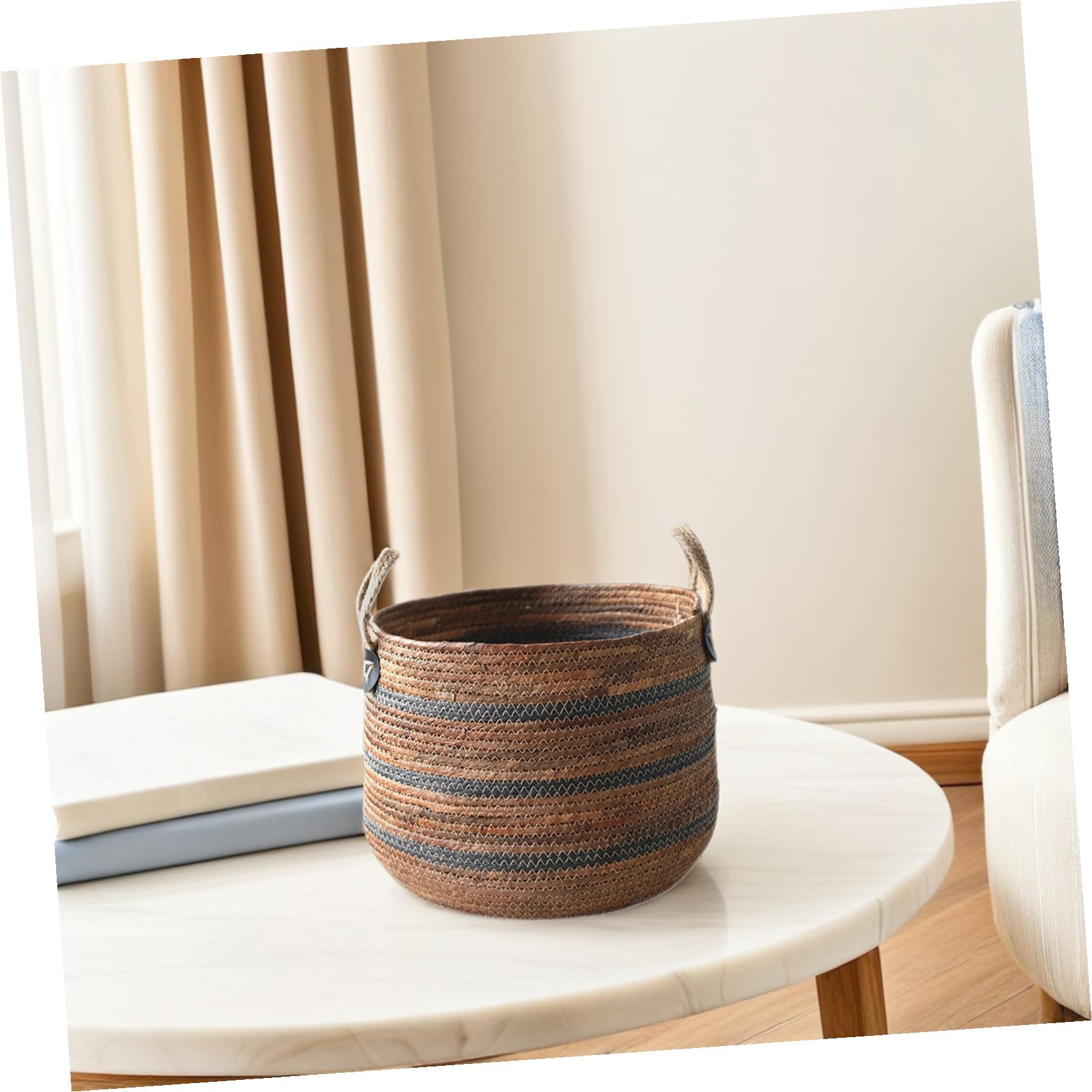 Cesto Portabiancheria Intrecciato in Paglia, Piccolo 29x21, 1 Pezzo | Stile Rustico Nordico, Capienza Ampia, Utile per Ordinare Oggetti e Tenere in Ordine la Casa
