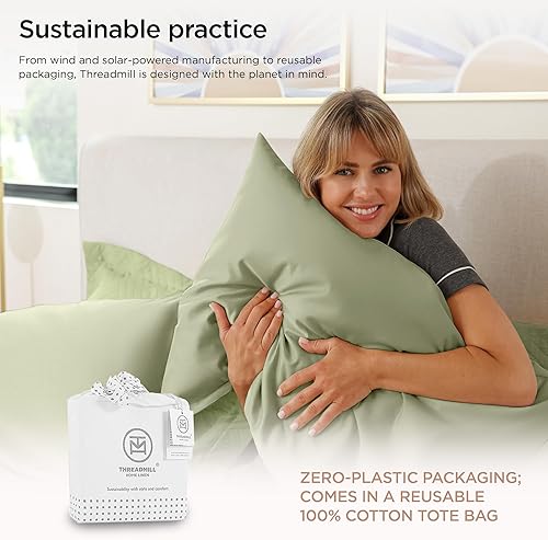 Miniatura 7 de Threadmill American Supima Juego de Sábanas Tamaño King  Juego de Sábanas de Lujo de 4 Piezas con 656 Hilos para Colchón Tamaño King  Sábanas de