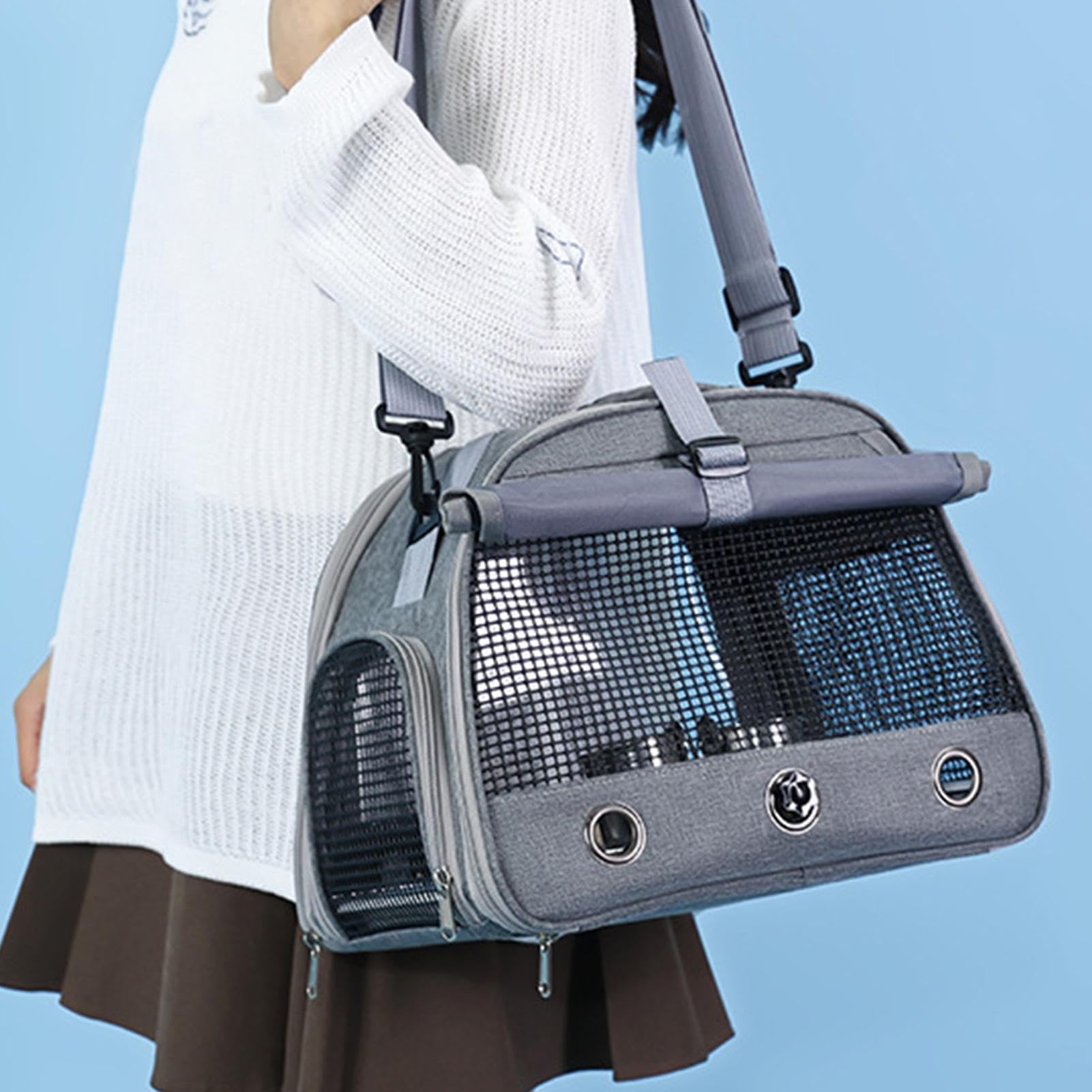 Bolsa transportadora transpirable con cremallera, transportador portátil para pájaros, mochila para pájaros con perca, cuerda y bandeja para loros, periquitos, guacamayos, cacatúas, jaula acrílica par