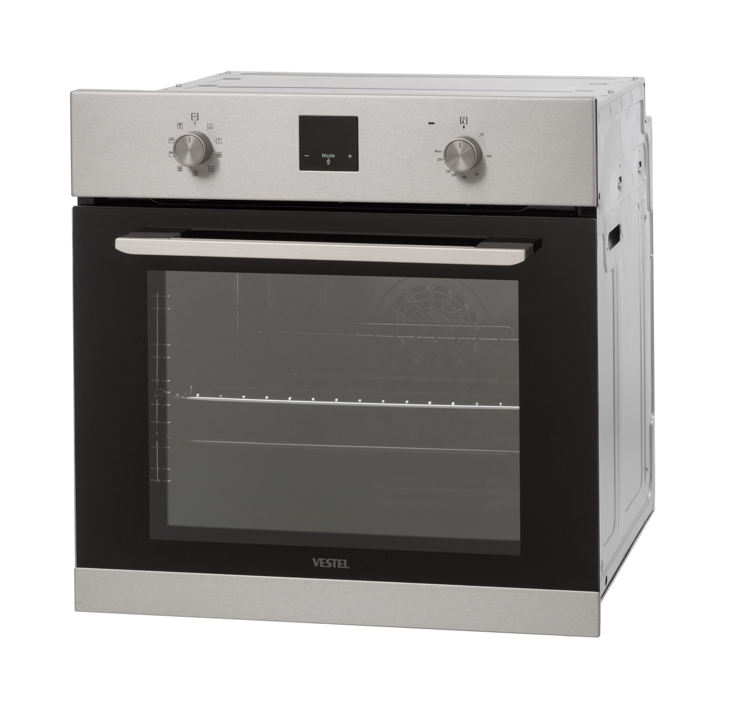 Vestel VEB9 - Einbaubackofen - mit Timer - autark - 9 Funktionen - 69 Liter - 2-fach Türverglasung - Edelstahlblende