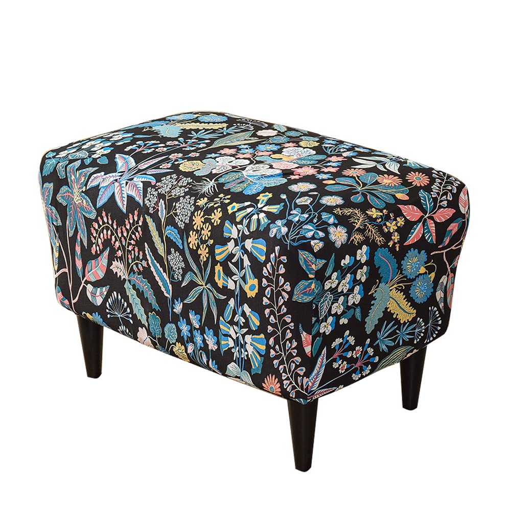 Meigeh Delicate Fragrance Wingback Chair Slipcovers Armchair Covers Printed Wingback Armchair Cover Ottoman Covers Stretch Rectangle Foot Stool Cover Pouffe Cover