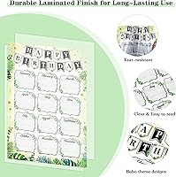 Vista 6 de WhatSign Tabla de cumpleaños de estilo bohemio para el aula, póster de feliz cumpleaños, calendario de cumpleaños para pared, reutilizable, tablón