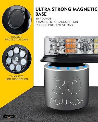 Miniatura 6 de LUMENIX Luz estroboscópica de techo de 12 pulgadas 72 luces LED de montaje magnético de emergencia intermitente para vehículos de ambulancia