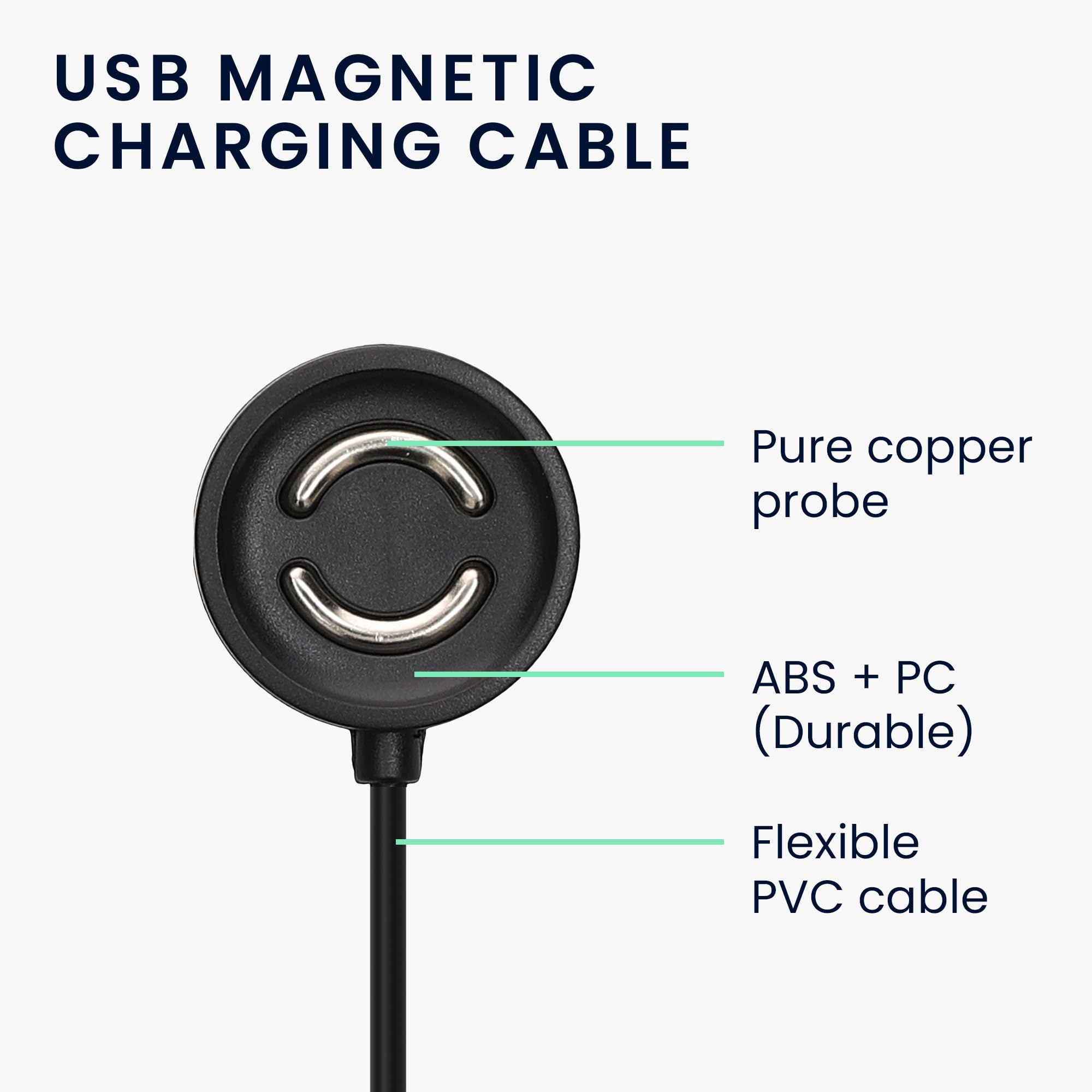 kwmobile Câble USB Compatible avec Suunto Peak 9 câble - Câble Rechange Chargeur Fitness Tracker Montre connectée - Noir (Lot de 2)