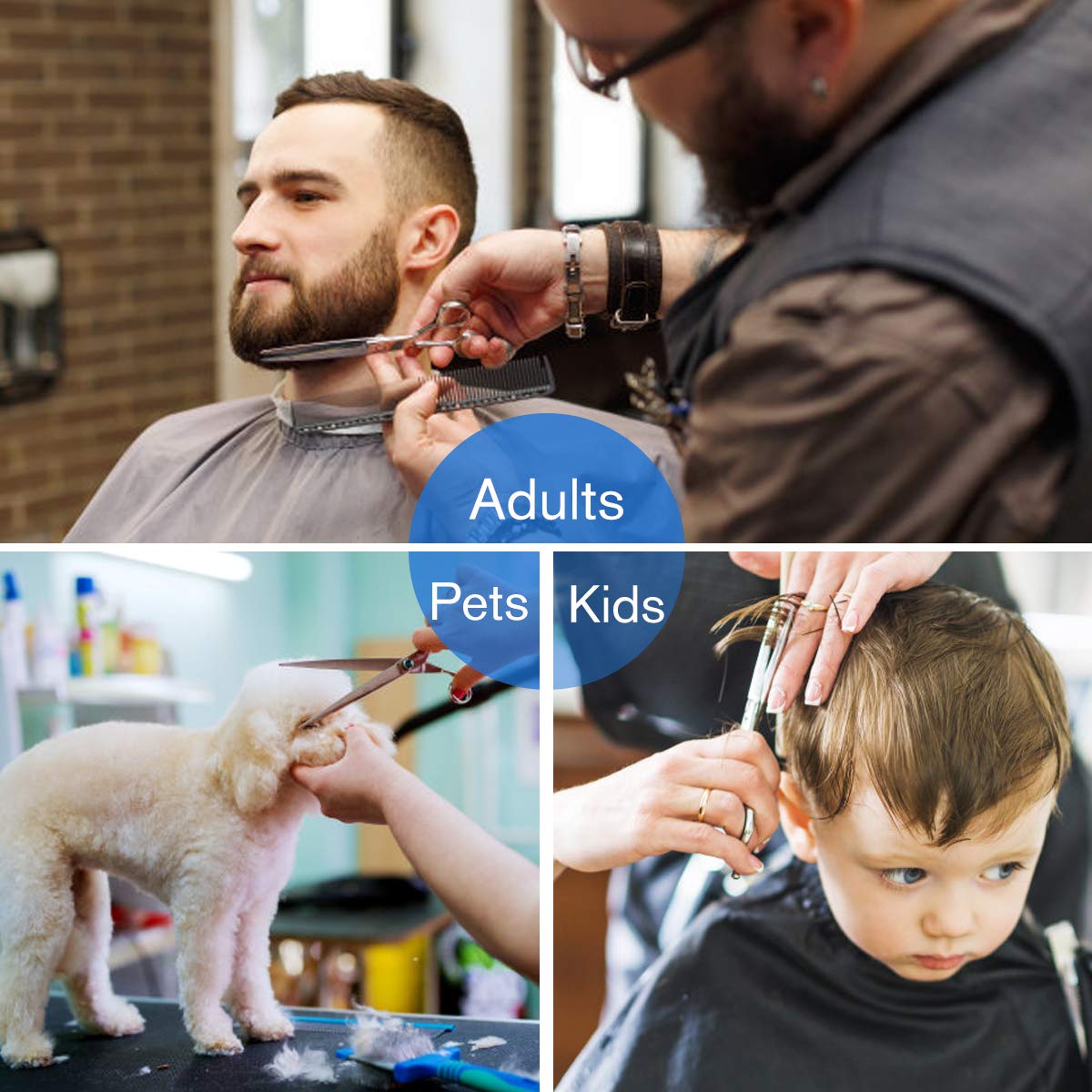 Pumoes 10 PCS Hair Cutting Scissors Kit Professional Hair Trimming Set with Thinning Shears,Hair Razor Comb,Clips,Cape for Men Women Pet Hairdresser Home,Barber Hairdressing Supplies Tools : Beauty & Personal Care