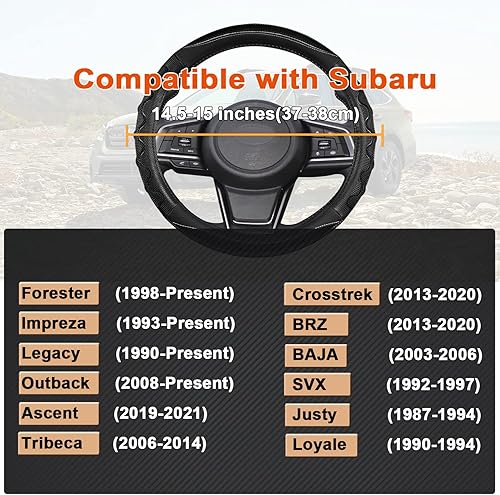 Miniatura 3 de GIANT PANDA Cubierta del volante para Subaru Forester, cubierta del volante del coche para Subaru Outback y Crosstrek - Negro