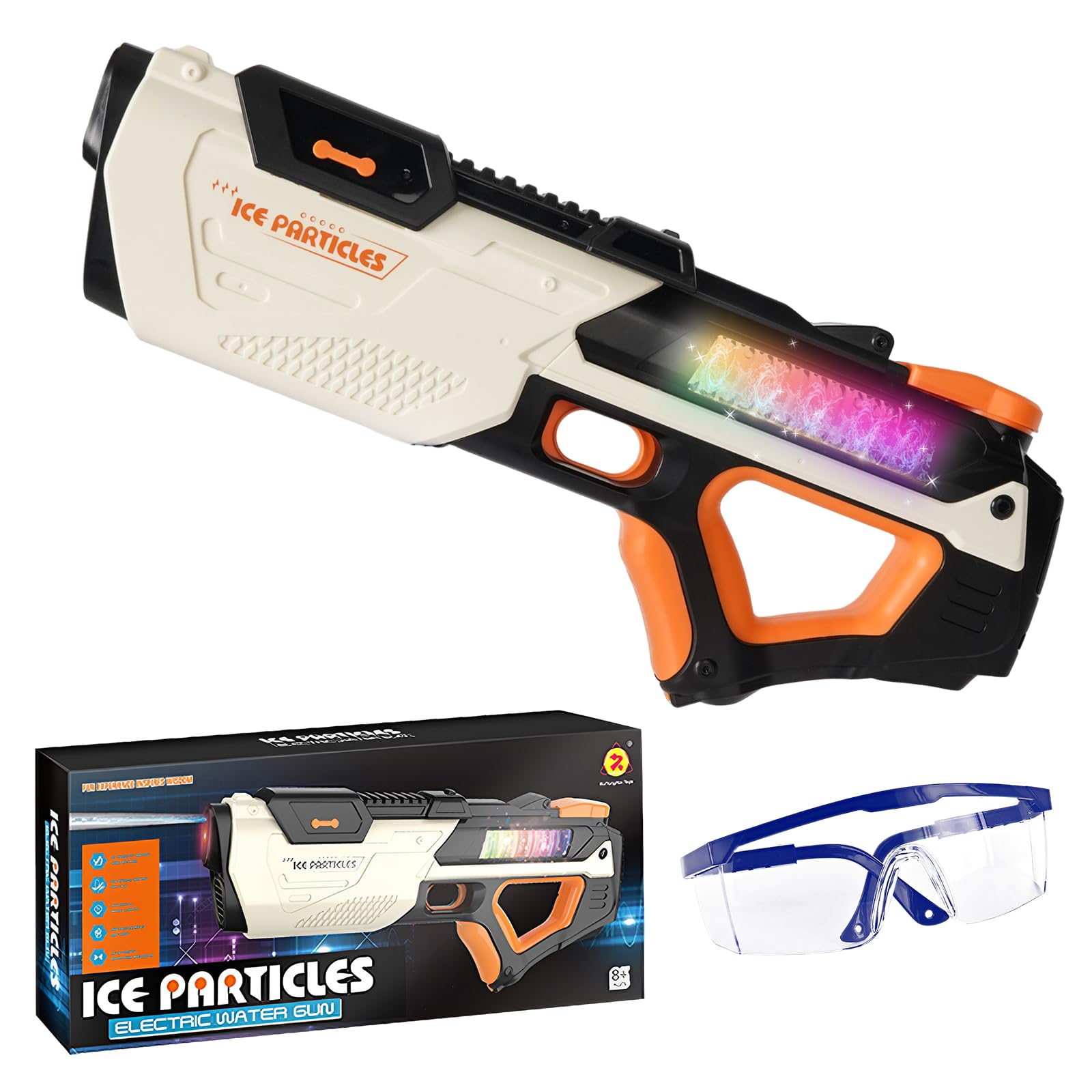 Pistola ad Acqua Elettrica Fucile Ad Acqua Automatico Pistole ad Acqua Autoadescanti con luci Effetti Sonori Electric Water Gun Giocattolo Blaster ad Acqua per Feste Estive Giardino Piscina Spiaggia